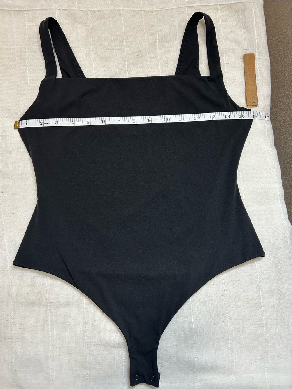 SKIMS FITS EVERYBODY Square Neck Lightweight High Stretch Bodysuit Onyx XL - Picture 12 of 14